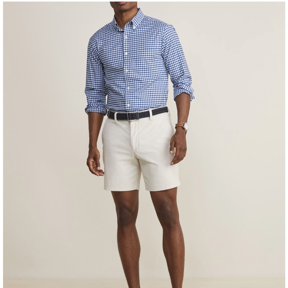 Vineyard Vines Blue and White Gingham Casual Button Down Shirt